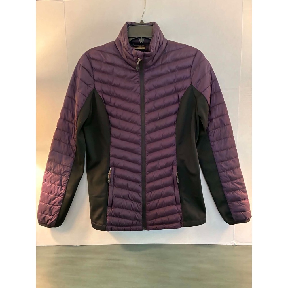 32 Degrees Heat Womens Small Purple Packable Puffer Jacket Lightweight Zip Up